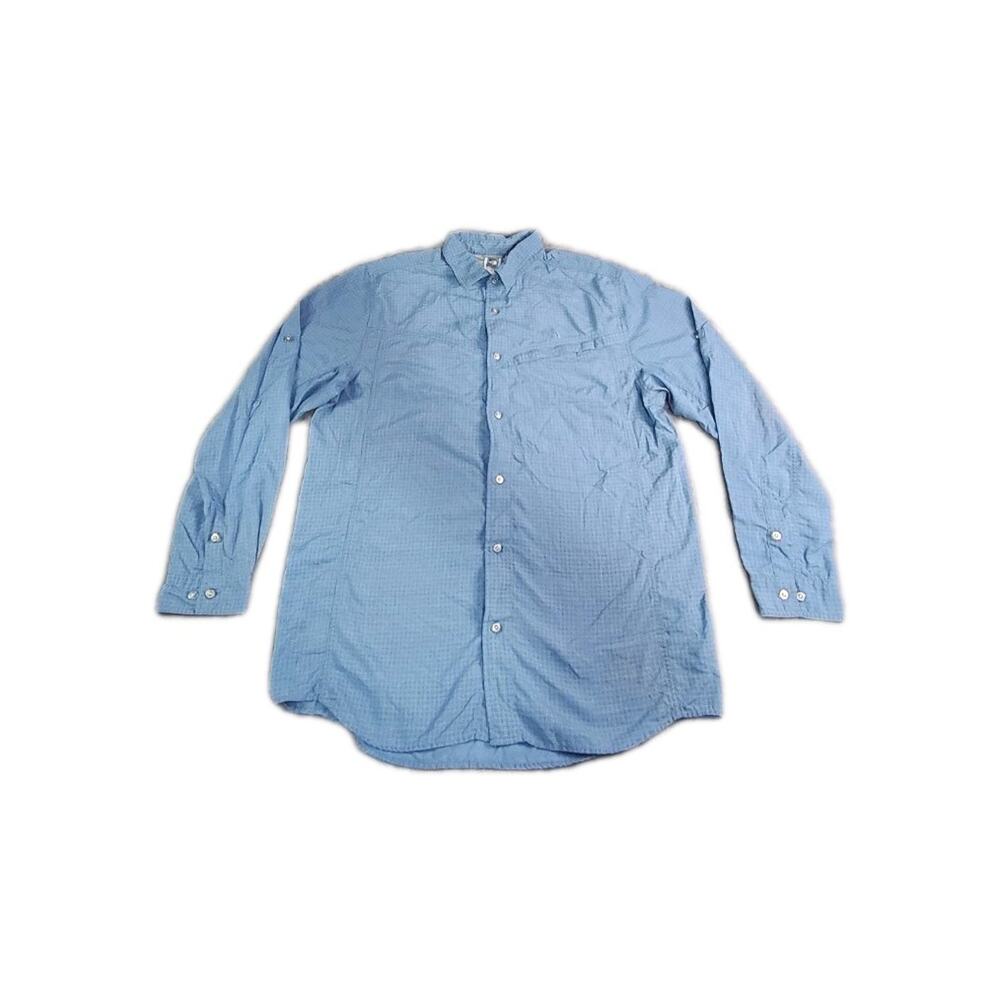 The North Face Shirt Men's Sz L Long Sleeve Blue Button Up Outdoor C16-104